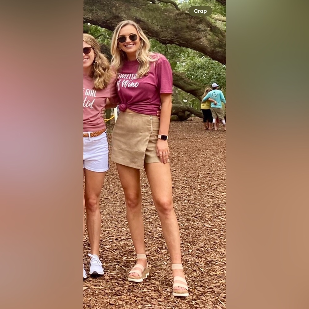 Fabric suede skort - skirt shorts